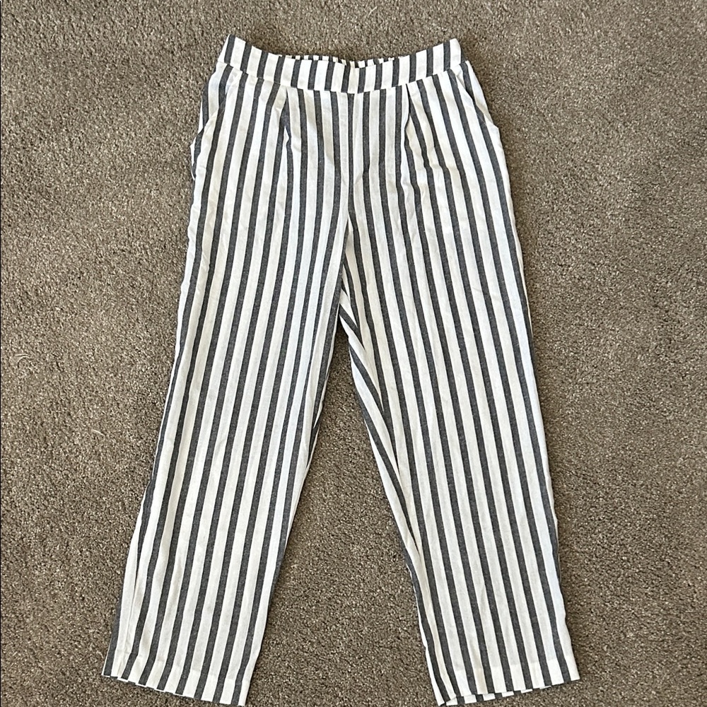 Skies are Blue Striped Black and White Pants